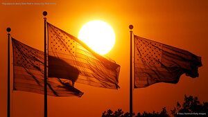 Flag plaza at Liberty State Park in Jersey City, New Jersey