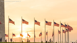 Flag display at the Washington Monument, Washington, DC
