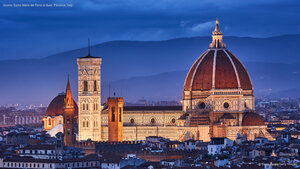 Duomo Santa Maria del Fiore at dusk, Florence, Italy