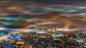 Fog over Sofia, Bulgaria