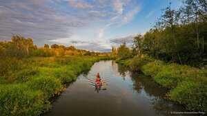For Canada Day, canoeists in Burnaby, British Columbia, Canada