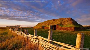 For Leif Erikson Day, a Norse building at L'Anse aux Meadows National Historic Site in Newfoundland, Canada