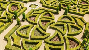 Formal garden at Château de Villandry, Loire Valley, France