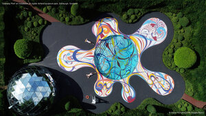 'Gateway Pool' art installation at Jupiter Artland sculpture park, Edinburgh, Scotland