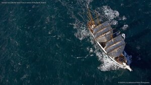 German navy tall ship Gorch Fock in waters off Reykjavík, Iceland