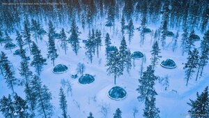 Glass igloos at the Kakslauttanen Arctic Resort in Saariselkä, Finland