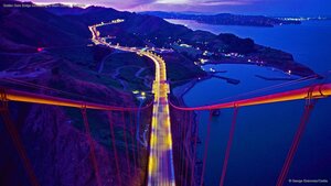 Golden Gate Bridge connecting to Marin County, California