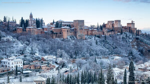 La Alhambra durante el invierno en Granada