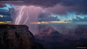 Grand Canyon National Park during a thunderstorm, Arizona