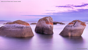 Granite rocks off Flinders Island, Tasmania, Australia