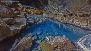 Grjótagjá, a cave near Lake Mývatn in Iceland