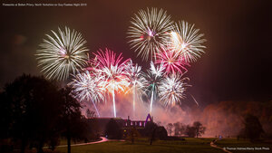 Fireworks at Bolton Priory, North Yorkshire on Guy Fawkes Night 2015