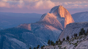 Last light on Half Dome, Yosemite National Park, California