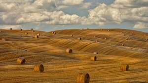 Hay bales in Tuscany, Italy