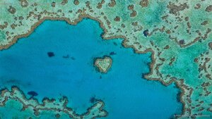 Heart Reef, part of the Great Barrier Reef off Queensland, Australia