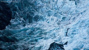 Hikers on Franz Josef Glacier, New Zealand