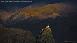 Hills above the Mulbekh Monastery in the Zanskar region of Ladakh, Jammu and Kashmir, India