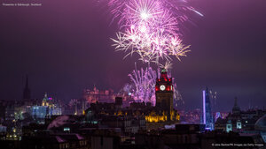 Fireworks in Edinburgh, Scotland
