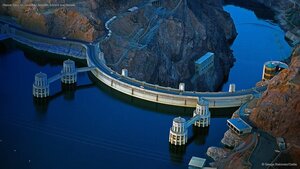 Hoover Dam, on the border between Arizona and Nevada