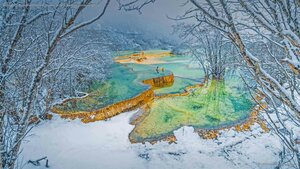 Huanglong Scenic and Historic Interest Area in Sichuan province, China