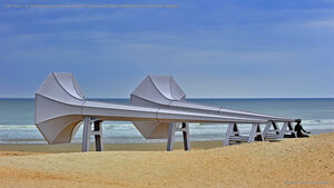 'I Can Hear It,' an installation by artist Ivars Drulle on the beach by the villages of Middelkerke and Westende, Belgium
