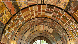 Indigenous artwork, Ngaruwanajirri Art Centre, Wurrumiyanga, Bathurst Island, Australia