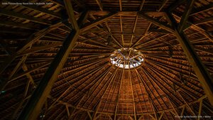 Inside Fromme-Birney Round Barn in Mullinville, Kansas
