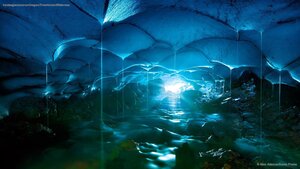 Inside a glacier cave in Oregon’s Three Sisters Wilderness
