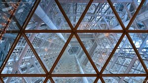 Interior view of Fukuoka Tower in Fukuoka, Japan