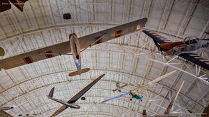 Interior view of the Steven F. Udvar-Hazy Center, Smithsonian National Air and Space Museum in Chantilly, Virginia