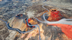 Volcanes en el Parque Nacional De Timanfaya en Lanzarote, Islas Canarias, España