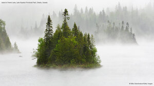 Island in Fenton Lake, Lake Superior Provincial Park, Ontario, Canada