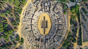 The Roman amphitheater of Italica, near Seville, Spain