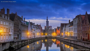 Jan van Eyckplein in Bruges, Belgium