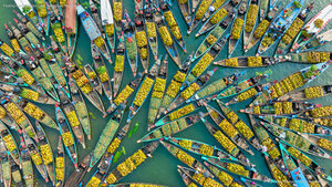 Floating market, Kaptai Lake, Rangamati, Bangladesh