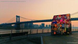 ‘Kolonihavehus, 2010’ by Tom Fruin, in Brooklyn Bridge Park, Brooklyn, New York