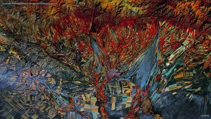 Landsat 8 satellite’s composite infrared photo of fields in Kazakhstan