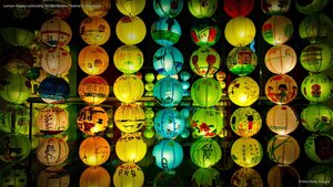 Lantern display celebrating the Mid-Autumn Festival in Singapore