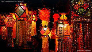 Lanterns illuminated for the Diwali festival, Mumbai, India