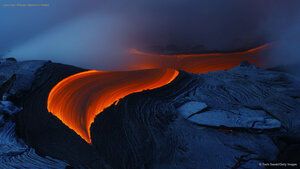Lava from Kilauea volcano in Hawaii