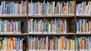 Books in the children's section of The New York Public Library, New York