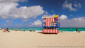 Lifeguard station at Lummus Park in South Beach, Miami, Florida
