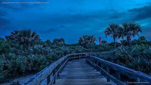 Looking inland from Ponce de León Inlet toward the lighthouse, Florida
