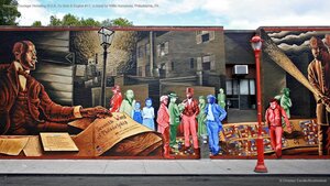 'Mapping Courage: Honoring W.E.B. Du Bois & Engine #11,' a mural by Willis Humphrey, Philadelphia, PA