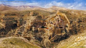 Mar Saba monastery overlooking the Kidron Valley, Jerusalem, Israel