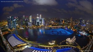 Marina Bay illuminated for Singapore's 50th National Day