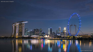 Marina Bay skyline in Singapore