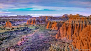 Mesas, Upper Cathedral Valley, Capitol Reef National Park, Utah