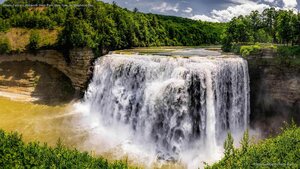 Middle Falls at Letchworth State Park, New York, for Statehood Day