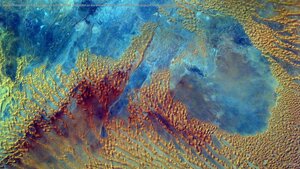 Middle school students programmed the Sally Ride EarthKAM on the International Space Station to photograph this part of the Sahara Desert